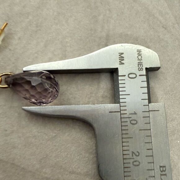 Faceted Teardrop Glass Earrings with Gold Tone Hooks – Lightweight & Elegant - Picture 8 of 17